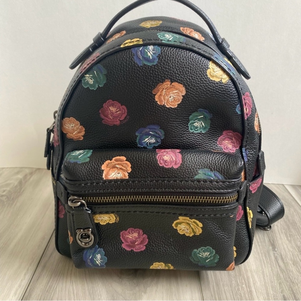 Coach Campus Backpack 23 with Rainbow Rose Print